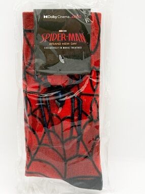 Spiderman Brand New Day AMC Exclusive Red and Black Web Crew Socks